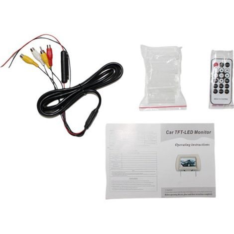 7-inch MP5 headrest monitor with USB/SD card slot for smartphone connectivity, rear-seat HD entertainment display. (1/4)