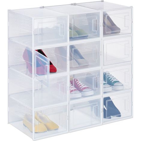 Cajas transparentes para guardar zapatos, juego de 12 (1/5)