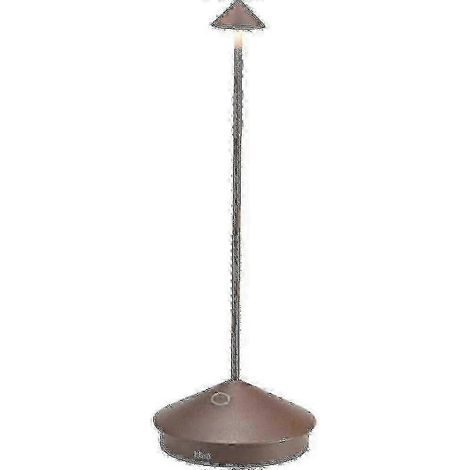 Lampe de table LED à intensité variable IP54 pour intérieur et extérieur, base en acier Corten, charge par prise UE (1/2)