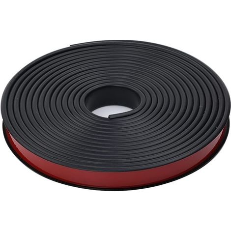 Bande de chant adhésive en mélamine blanche 2M en forme de U (25 mm), sans repassage, pour comptoir, en chêne, placage bois TPE souple, noir