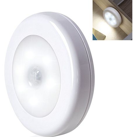Bewegungsmelder-Lampe – LED-Bewegungsmelder – Schranklampe, batteriebetrieben – Für Kleiderschrank, Regal, Flur, Garage, Küche – Weiß