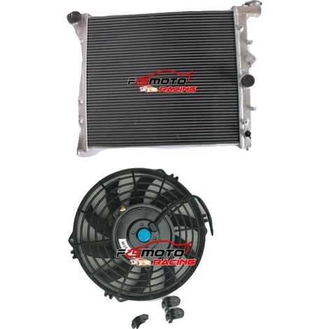Radiador de aluminio, tamaño del núcleo 500 mm x 448 mm x 50 mm, 2 filas, entrada de 35 mm, salida de 35 mm. (1/5)
