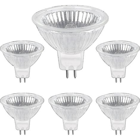 Bombilla halógena GU5.3, 35W, 12V, 400 lm, blanco cálido 2700K, regulable, bombilla halógena MR16 para foco, paquete de 6 (1/5)