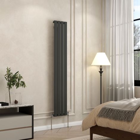 AVER-GROWTH Flat Panel Single Designer Radiator Central Heating Rads 1600x272mm Anthracite (1/5)