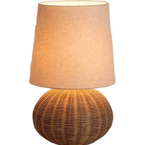Lampes de table en rotin, style rustique, style bohème, idéales pour les petits espaces (1/4)