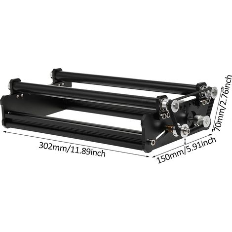 Axe rotatif en métal pour gravure laser, rouleau rotatif 360° 4 axes simultanés, longueur 260mm, espacement réglable 4-74mm, noir, ensemble avec câble et clé en L (1/4)