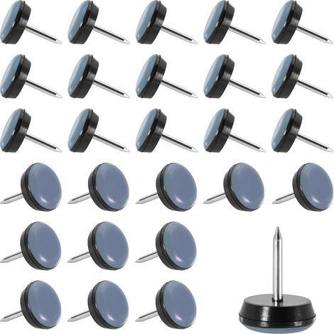40 Pièces Patins pour Chaises 16mm en Téflon Patins pour Meubles Ronde Patin Chaise a Clouer Protéger Les carrelages, Les sols en Bois, Les chaises, Les Tables et Les Lits (1/5)