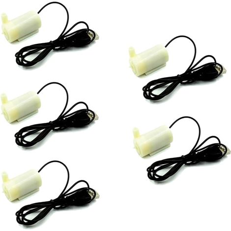 5pcs Micro Submersible Motor Pump Water Pump DC 3-6V 120L/H 1.1M Head Low Noise (1/4)