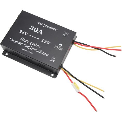 30A 24V auf 12V DC Kfz-Stromwandler, Schwarz, 300A Steckeradapter für Fahrzeugkühlschrank, DVD, VCD, CD (1/5)
