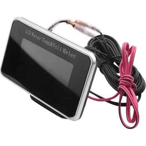 Manomètre numérique LCD 2 en 1 pour voiture avec indicateur de tension, de pression et de température d'eau, alarme sonore M10 (1/5)