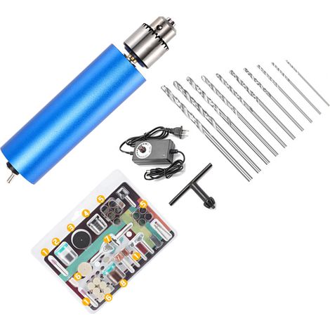 Mini meuleuse électrique à vitesse variable, outil de meulage et de gravure portatif avec 10 forets, kit de perçage et de meulage, 580 g (1/5)