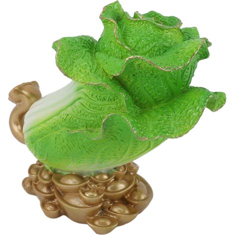 Ornement chinois Bai Cai de Lucky Cabbage Crafts en résine, symbole de prospérité et de Feng Shui, idéal pour les boutiques et les bureaux. (1/5)