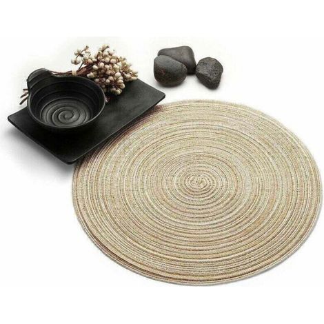 Sets De Table Ronds - Coton Et Polypropylène - Diamètre 36 Cm - Résistants À La Chaleur - Pour Protection Table - Lot De 6 (1/4)