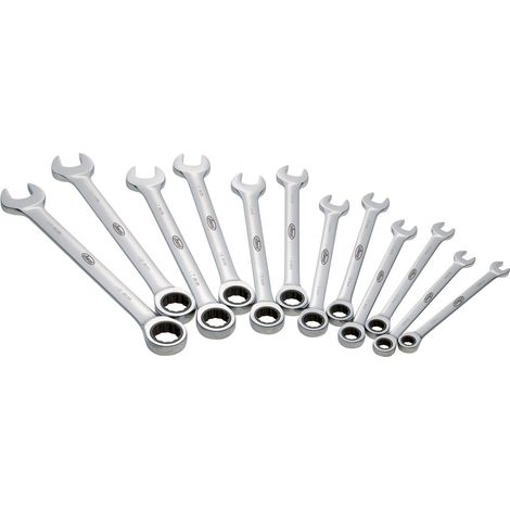 Jeu de clés mixtes à cliquet ∙ longues ∙ V1031 ∙ Profil à 12 pans extérieurs, Profil à 6 pans extérieurs ∙ 12 pièces ∙ 8 – 19 ∙ Nombre d'outils : 12 (1/4)