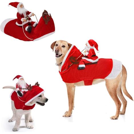 Costume de Noël à capuche pour chien Taille M - Costume de Noël pour animal de compagnie - Vêtements de Noël pour chien/chat