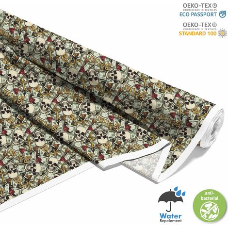 TISSUS DÉCORATIFS D'EXTÉRIEUR OXFORD - Motif Crâne 2 I DX675 (1/5)