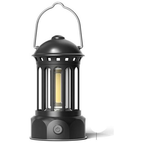 LED Camping Lantern, Retro Battery Operated Lamp, IPX4 Waterproof, Adjustable Brightness, Ideal for Camping, Fishing, Gardening, Hiking and Emergency Situations [Energy Class A (1/5)