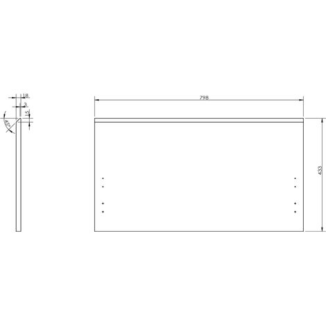 Mexen Rivel frontale scanalato per corpo mobiletto bagno 80 x 43,5 cm, bianco opaco - 91A20-0800-470-1-01 (1/2)