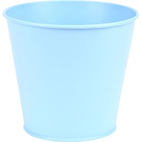 Esschert Design – Pot seau bleu bébé, Ø 11 cm – Métal galvanisé, hauteur 10,5 cm