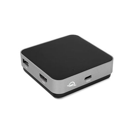 Base di viaggio OWC USB-C, 5 porte con USB 3.1, HDMI, slot per scheda SD e alimentazione da 100 W, grigio spaziale (1/4)