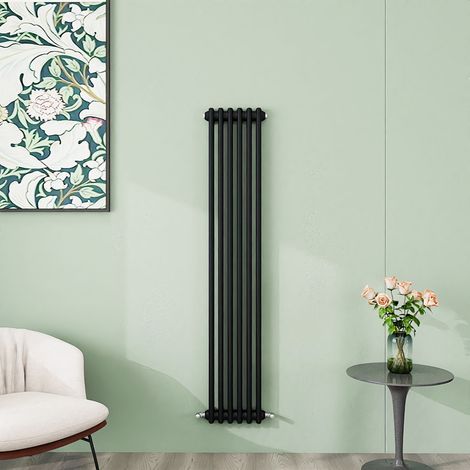 AICA 1500x290mm 2 Column Horizontal Black Radiator Central Heating Cast Iron Style