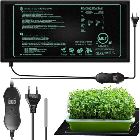 Tapis Chauffant pour Semis,25cm52.5cm 50W Tapis Chauffant pour Plantes,Tapis Chauffant Imperméable,Coussin Chauffant pour Serre pour La Germination des Graines,IPX4 Etanche (1/5)