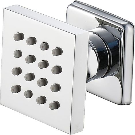 Cabezal de ducha lateral de chorro de latón cromado de 2 pulgadas, accesorios para grifo de masaje, spa, montaje en pared, rociador lateral de ducha ajustable, 1 pieza (1/4)