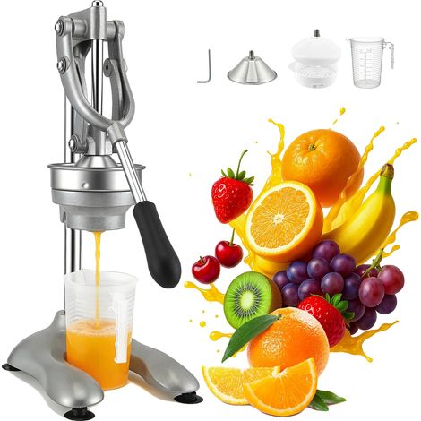 Exprimidor manual de cítricos, alta resistencia, diseño ergonómico, gris claro. (1/5)