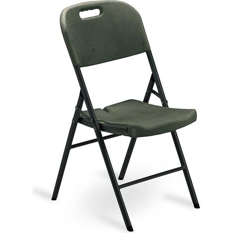 Sedia Pieghevole Noce in Acciaio e HDPE da Interno Esterno 45x50x88cm (1/3)