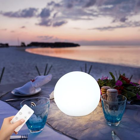 Lampe de Table Sans Fil Ronde, LED Rechargeable avec Telecommande (1/5)