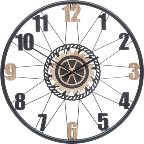 Horloge Murale Déco "Mohan" 65cm Noir (1/3)