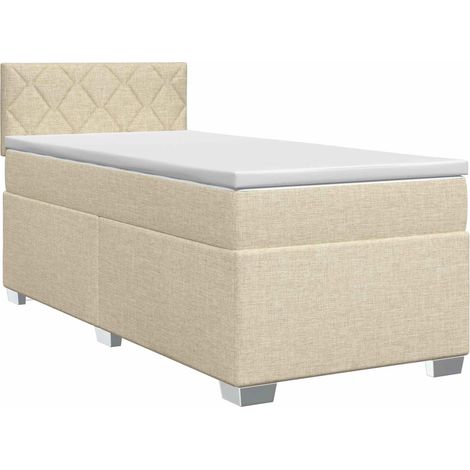 Boxspringbett mit Matratze Creme 100 x 200 cm Stoff vidaXL (1/5)