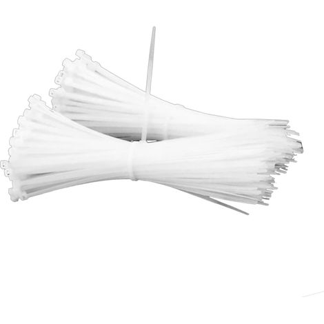 Attaches de câble nylon blanc auto-bloquantes, lot de 1000 pièces, serrage rapide en un geste, colliers plastique PA66, usage domestique et professionnel, fixation robuste (1/5)