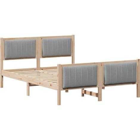 Maison Exclusive - Estructura de cama Marrón y gris claro 135 x 1 (1/5)