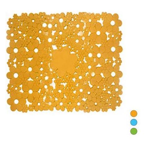 TAPIS ANTIDÉRAPANTE MODÈLE FLOWERS 53 X 53 CM Dimensions : Orange
