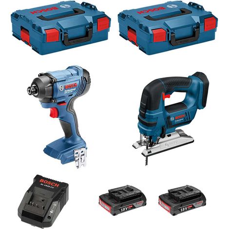 BOSCH Kit 18V BSK182D2B (GDR 18V-160 + GST 18V-LI B + 2 x 2,0 Ah + AL1820 + 2 x L-Boxx 136) (1/5)