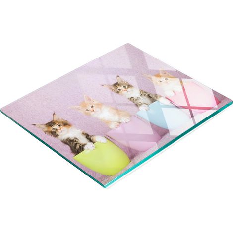 Tagliere da cucina decorativo in vetro con grafica di gatti, 60x52 cm (1/5)