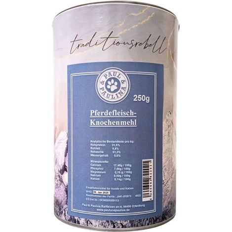 Farine d'os de cheval 250 g/1 kg pour chiens et chats Régime BARF pour personnes allergiques Paul & Paulina Farine d'os de cheval 250 g/1 kg pour chiens et chats Régime BARF pour personnes allerg (1/2)
