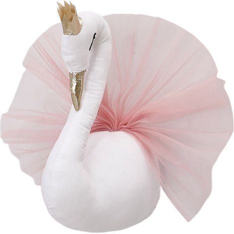 Cygne Couronne Dorée Décor Murale - Jouet en Peluche pour Chambre Enfant, Salon ou Salle de Jeux (1/5)