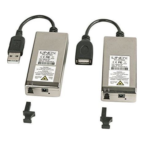 Lindy USB 2.0 MM Extender Fibra Ottica grigio 200m