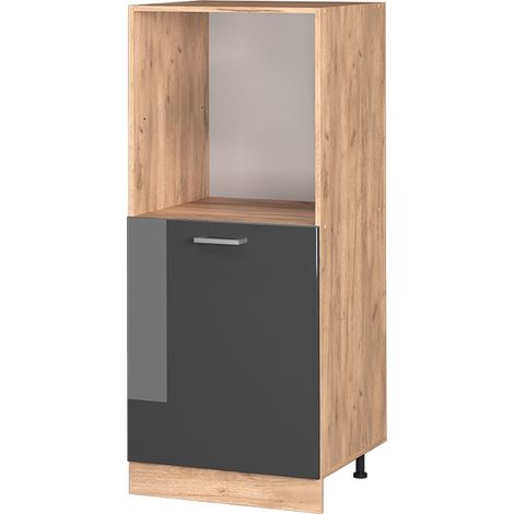 Herdumbauschrank R-Line, Anthrazit Hochglanz, 60 cm, Vicco
