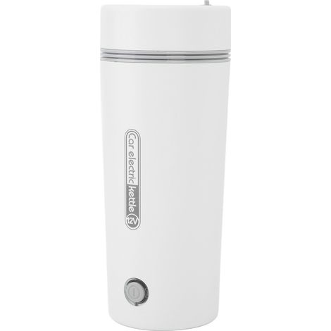 Bouilloire électrique à chauffe rapide, contrôle intelligent, protection contre les brûlures à sec, 350 ml, tasse isotherme portable idéale pour les voyages en voiture, blanche, 12 V, 80 W (1/5)