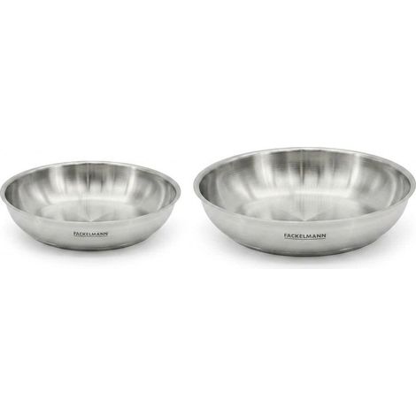 Lot de 2 poêles de cuisson inox en 20 cm et 28 cm Fackelmann InoGrip (1/5)