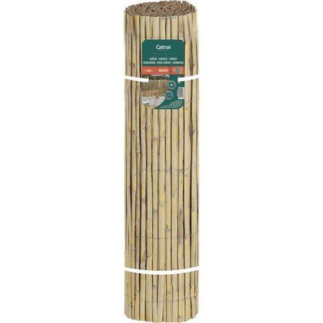 NORTENE Canisse naturelle demi-ronde 1,5 x 5 m - roseaux fendus - occultation moyenne (1/3)