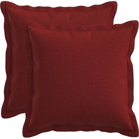 Cushion with Pillow HOUTEN 2 pcs Wine Red Faux Linen vidaXL (1/5)