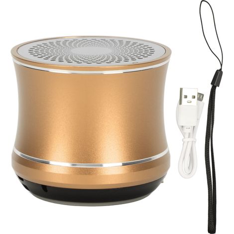 Mini Haut-parleur Bluetooth IP67 Étanche Auto-Connect Portable Enceinte Sans Fil avec Radiateur de Graves pour Douche Vélo Voiture Or (1/5)