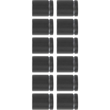 Set mit 12 mattschwarzen Edelstahl-Distanzschrauben mit stabiler, polierter Oberfläche, für Kunstgalerien (1/5)
