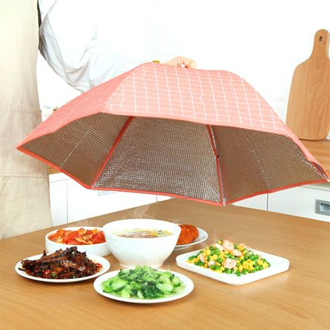Couvercle de cuisine pliable en filet pour aliments, accessoire de cuisine rose (1/5)