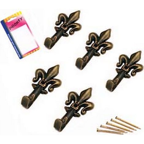 12BL GANCI PER QUADRI GIGLIO BRONZO PICCOLI IN BLISTER - mm.33, in bl.5 pz.