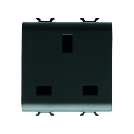 PRISE 2M 2 P+T 13A STD ANGLAIS NOIR GEWISS GW12296